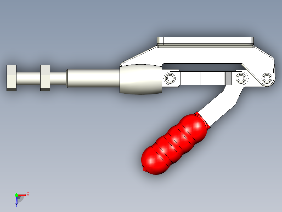 推拉式夾鉗SSP(H)-3D多系列多零件图纸模型俯视图