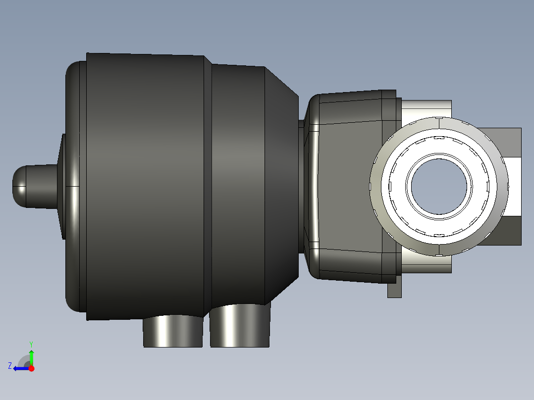 8DKUFCCP NO 气动隔膜阀常开，BSP螺纹女性联盟结束，PVC-C系列右视图