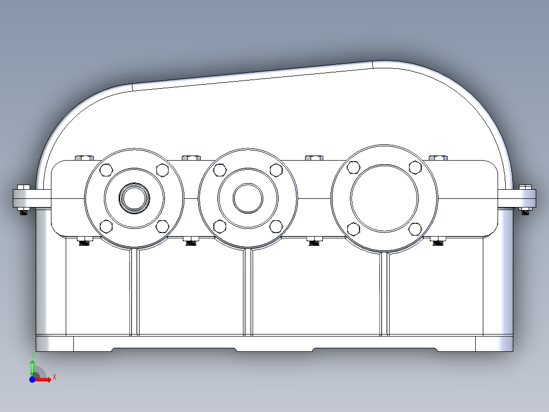 一款分动箱装配体前视图