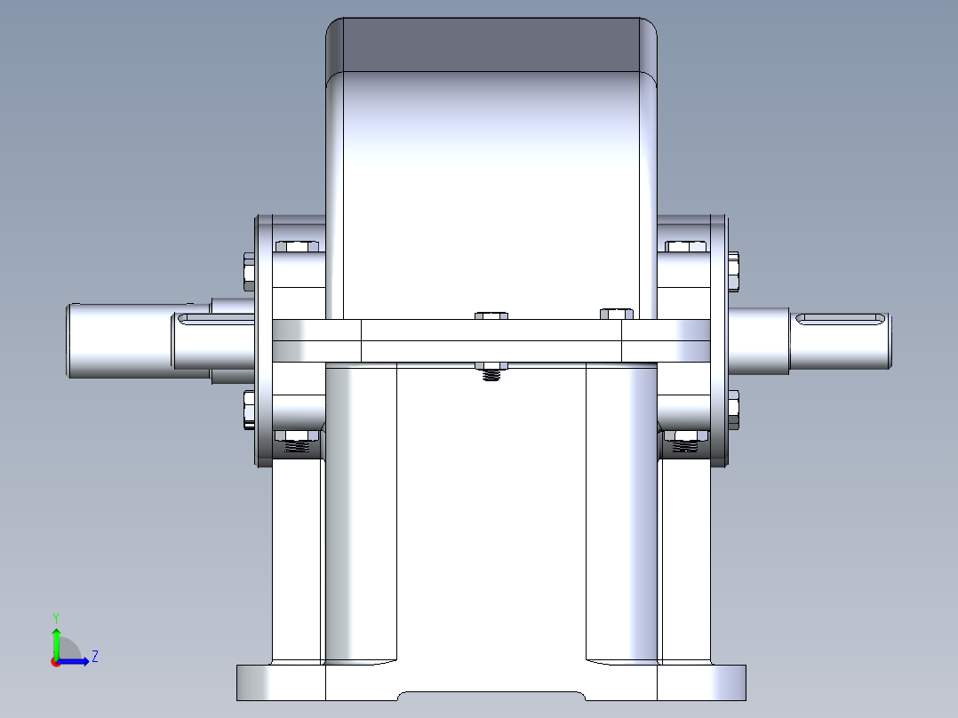 一款分动箱装配体左视图