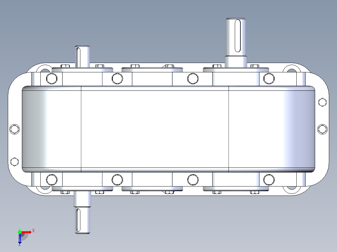 一款分动箱装配体俯视图
