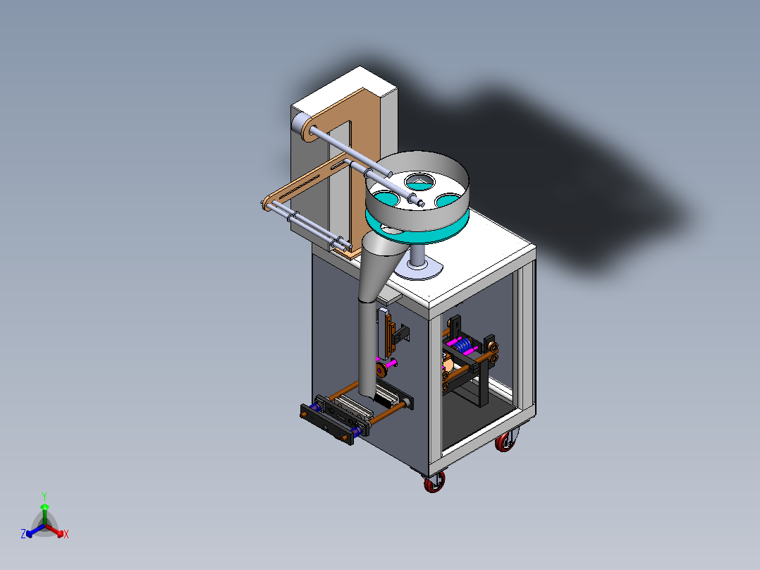 容积杯灌装封口机正等轴测图