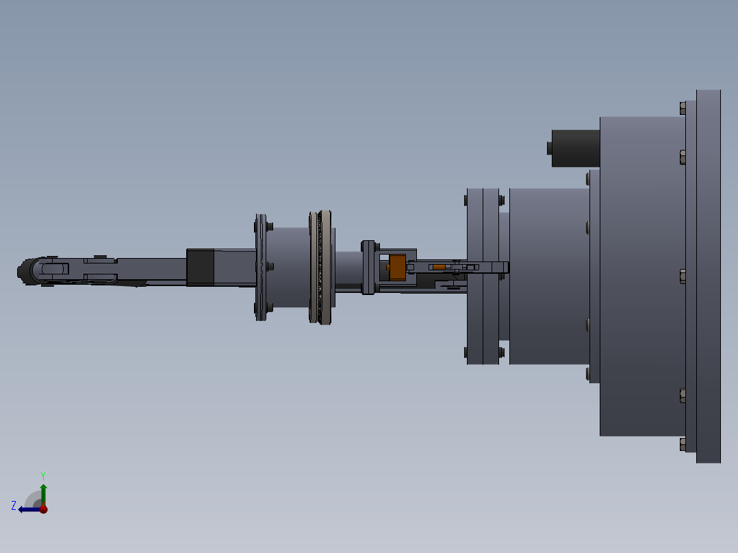 机械手模型与CAD右视图