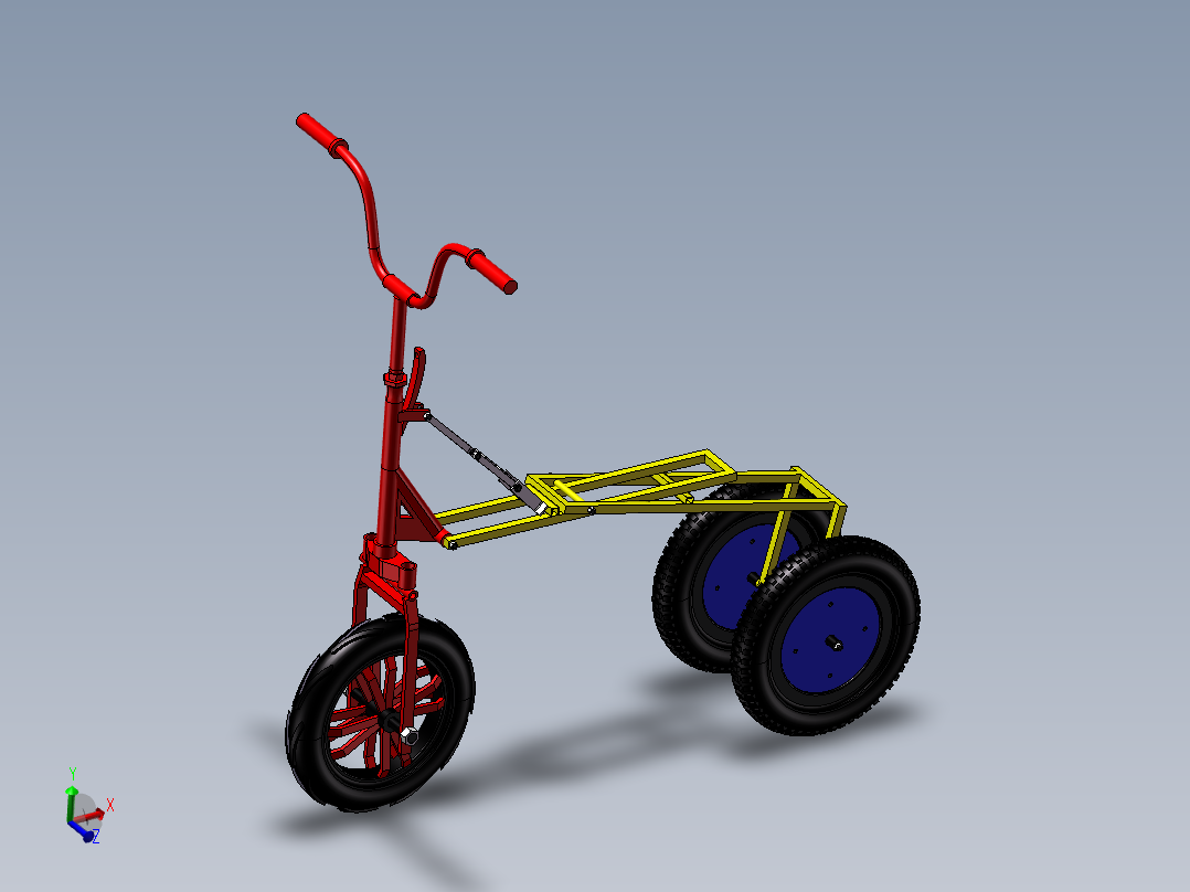 89---折叠三轮车设计sw2010三维图纸模型设计图纸