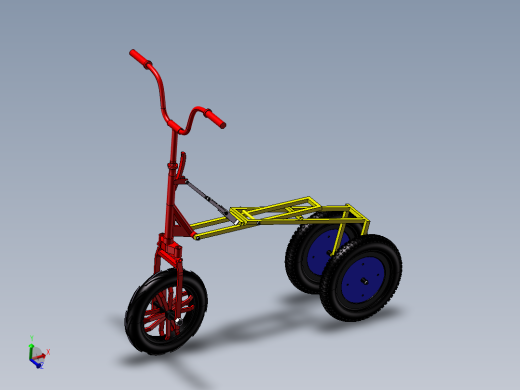 89---折叠三轮车设计sw2010三维图纸模型设计图纸