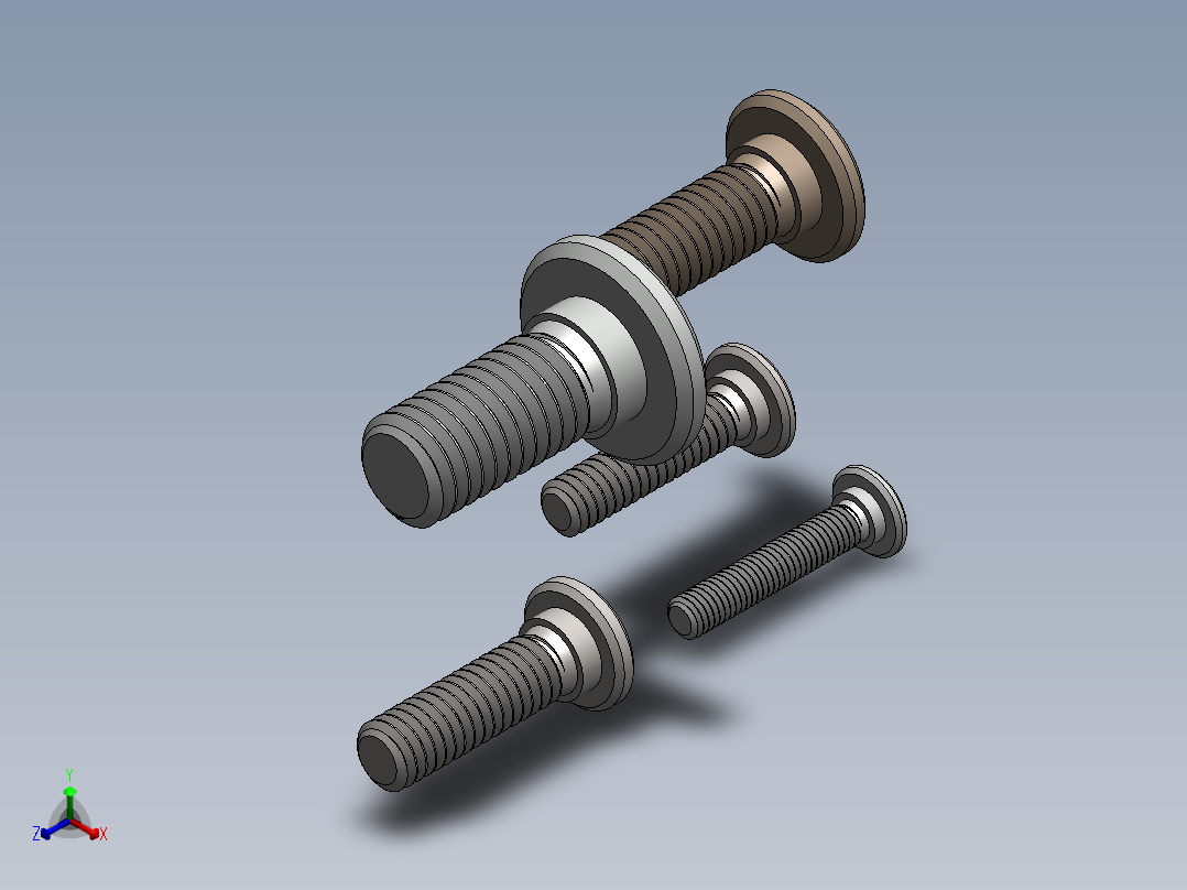 超薄型内六角螺钉-Ultra Low Profile Socket Head Screws正等轴测图
