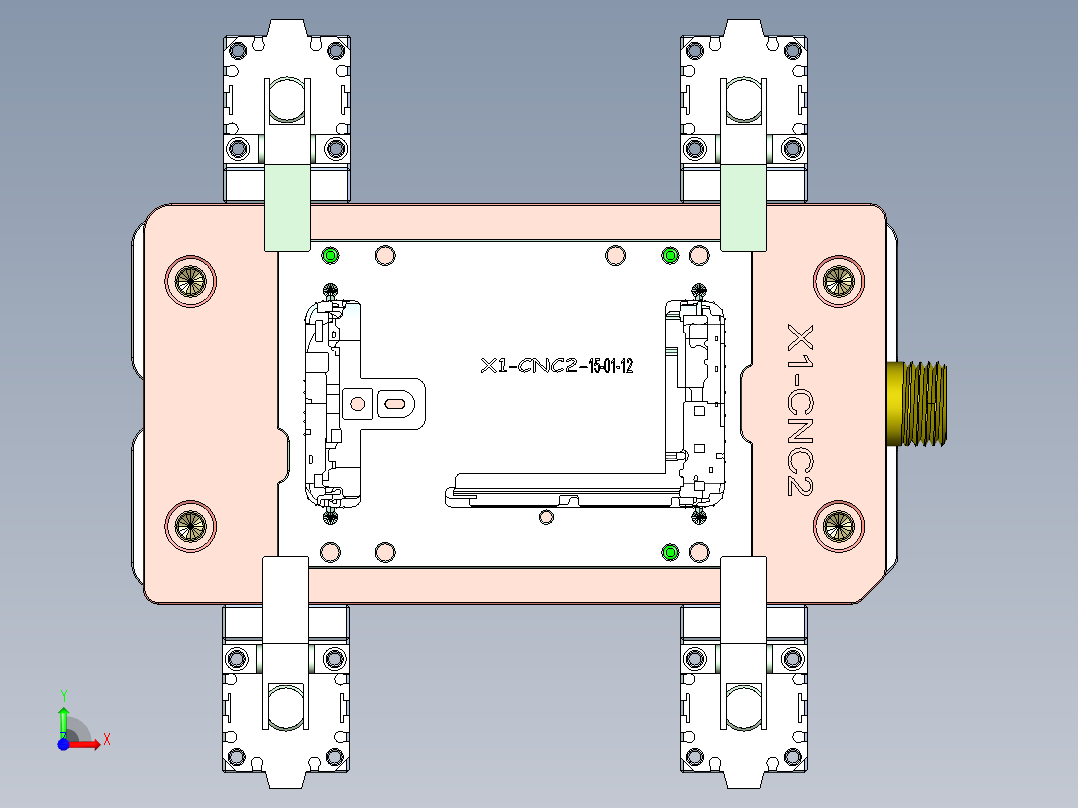 X1-笔记本CNC工装夹具三维模型CNC2-0113前视图