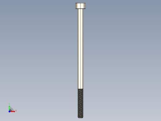 Screw_DIN_912_M4x75_A2.STEP公制内六角螺钉前视缩略图