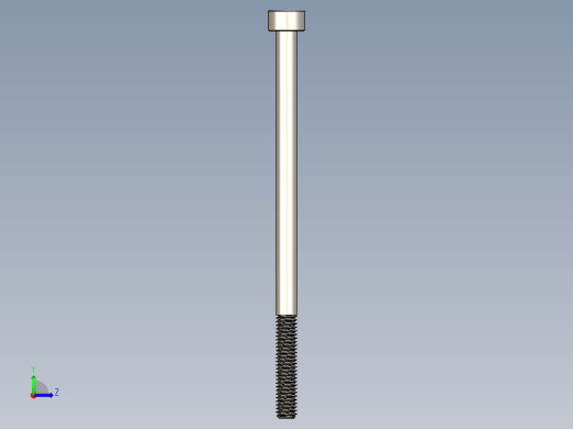 Screw_DIN_912_M4x75_A2.STEP公制内六角螺钉左视缩略图