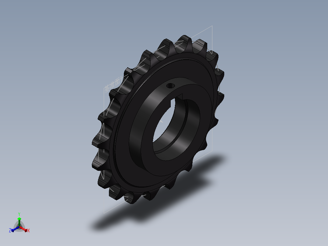 从动链轮b正等轴测图