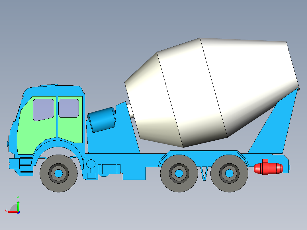 B2004698-混凝土搅拌车后视图