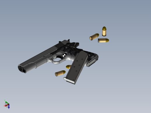 手枪左轮冲锋枪老式狙击步枪设计3D图纸Pistola M1911-A1 SW