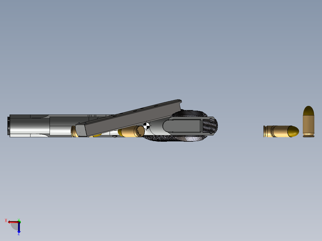 手枪左轮冲锋枪老式狙击步枪设计3D图纸Pistola M1911-A1 SW后视图