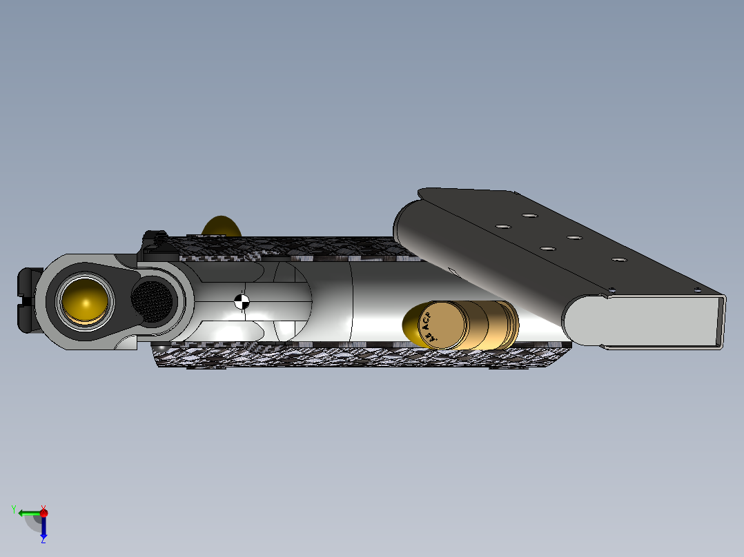 手枪左轮冲锋枪老式狙击步枪设计3D图纸Pistola M1911-A1 SW右视图