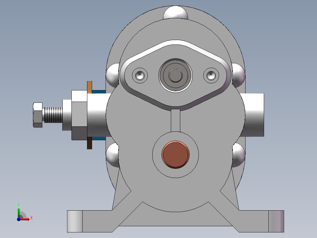 K型齿轮油泵（三维图+工程图）前视图