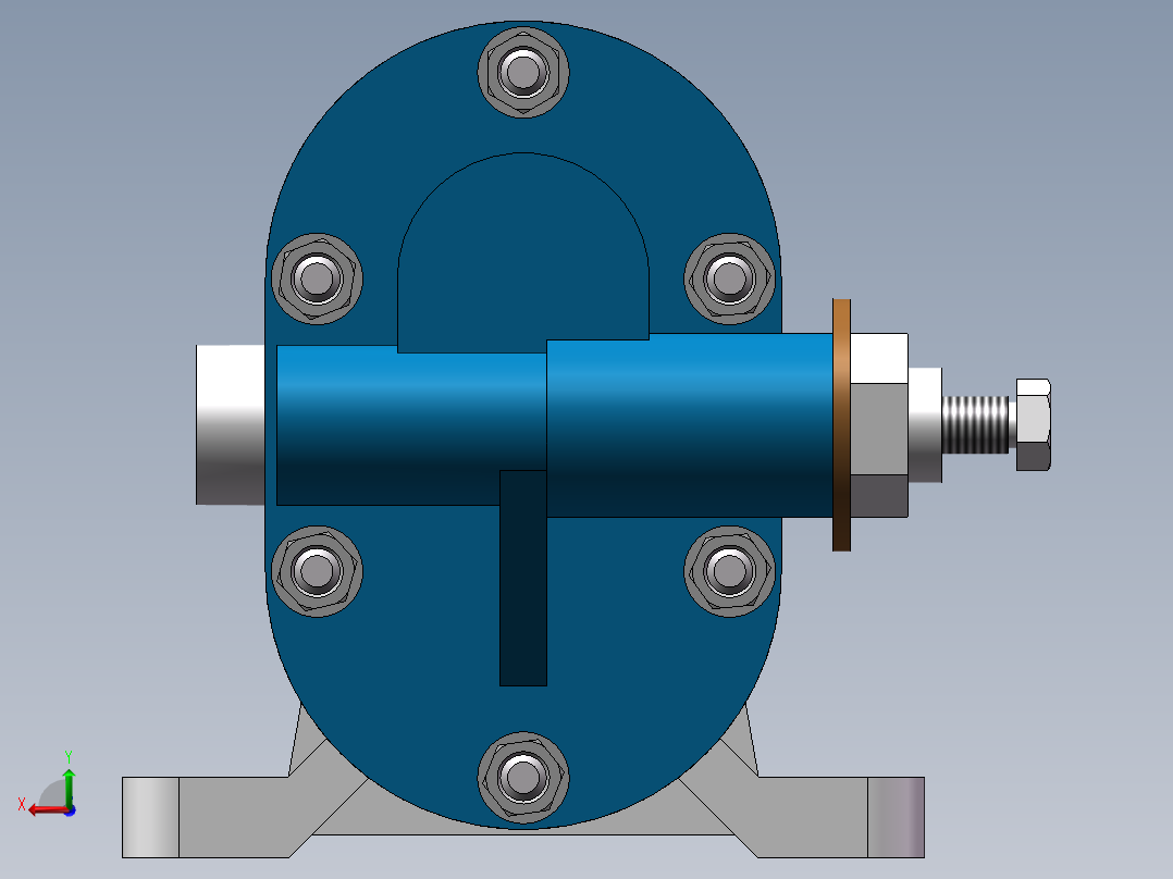 K型齿轮油泵（三维图+工程图）后视图