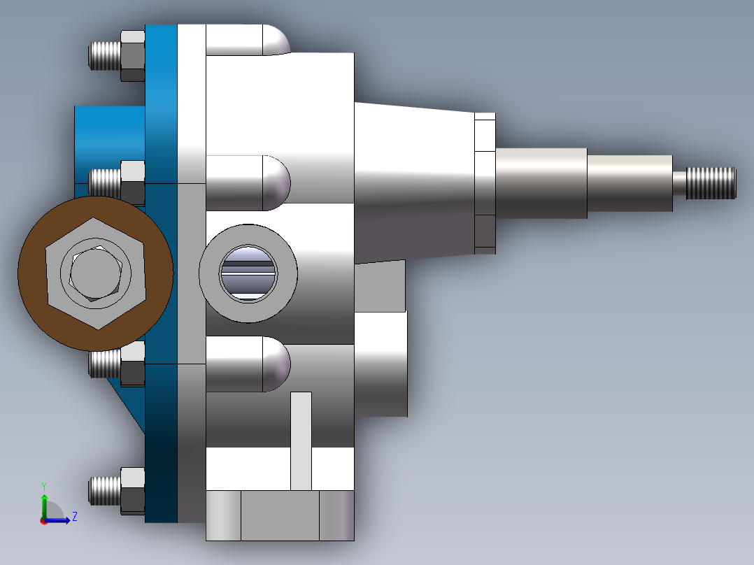 K型齿轮油泵（三维图+工程图）左视图