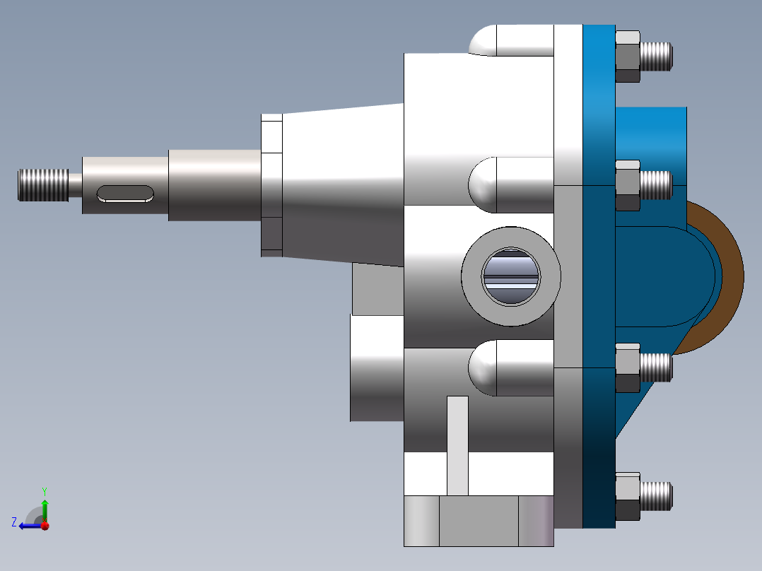 K型齿轮油泵（三维图+工程图）右视图
