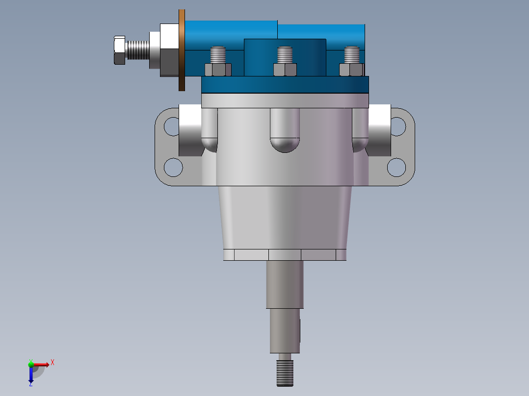 K型齿轮油泵（三维图+工程图）俯视图