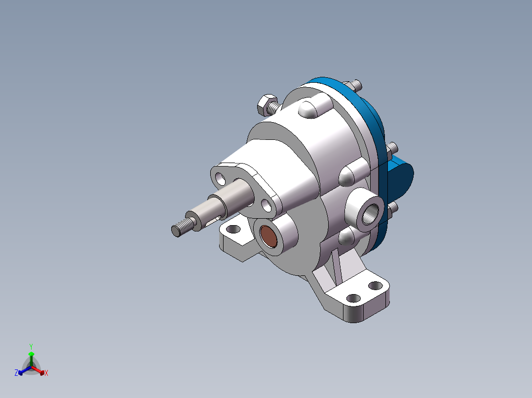 K型齿轮油泵（三维图+工程图）正等轴测图