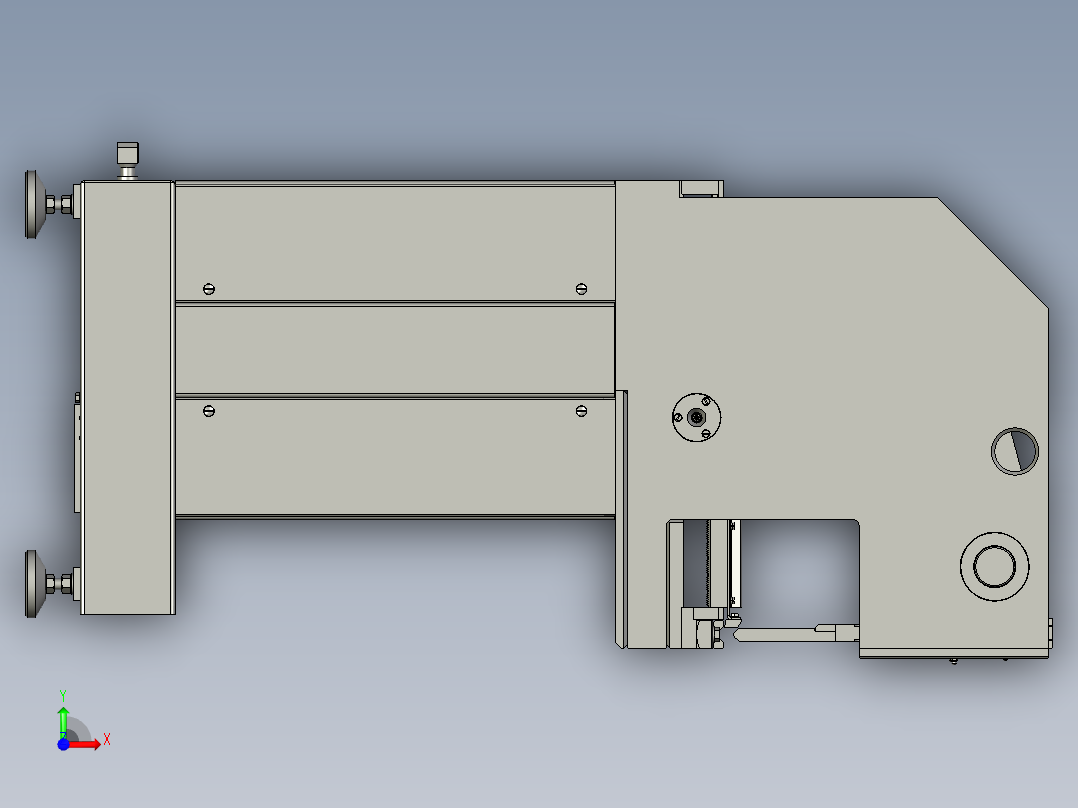 气动双压边金属板材折弯模具前视图