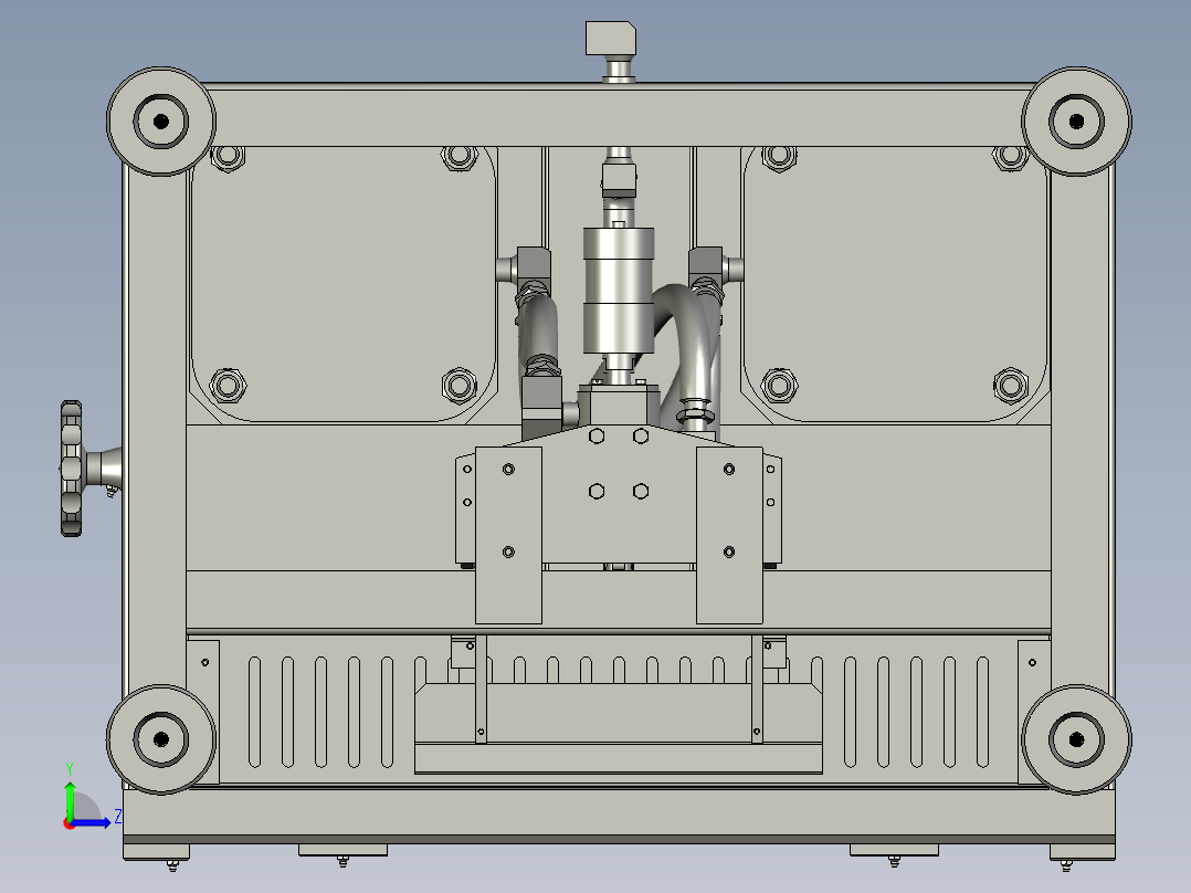 气动双压边金属板材折弯模具左视图