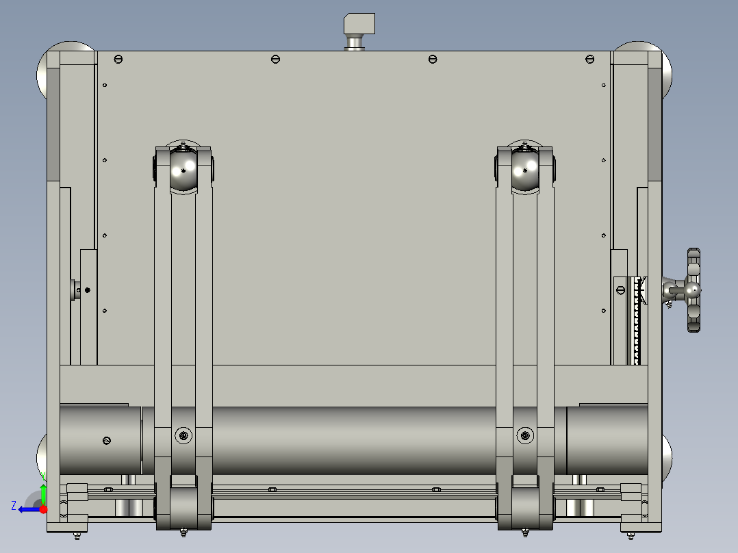 气动双压边金属板材折弯模具右视图