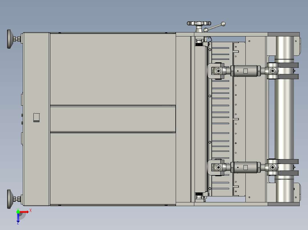 气动双压边金属板材折弯模具俯视图