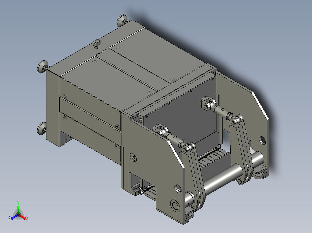 气动双压边金属板材折弯模具正等轴测图