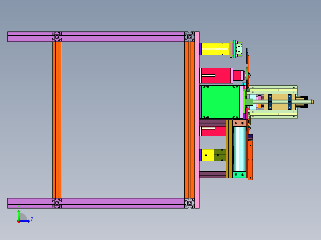 自动定位式锂电池焊接组装装置左视图