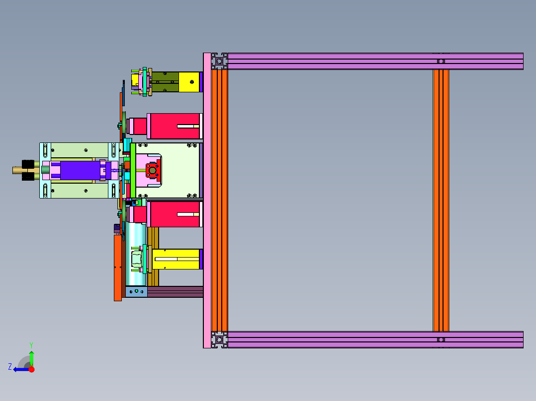 自动定位式锂电池焊接组装装置右视图