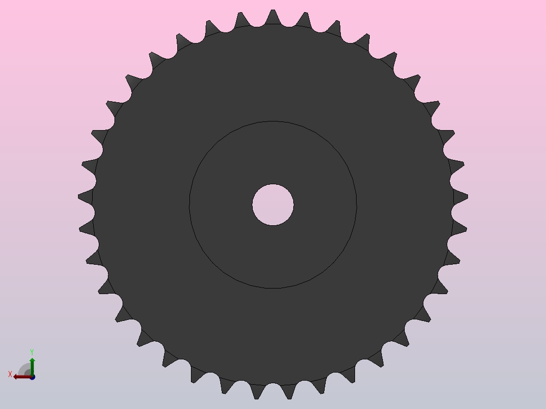 直孔链轮12B型_37-12B-1前视图