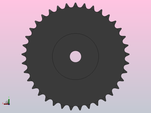 直孔链轮12B型_37-12B-1前视缩略图