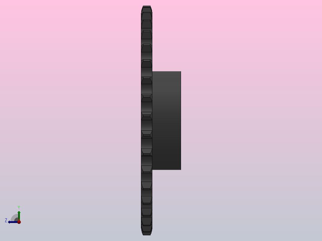 直孔链轮12B型_37-12B-1左视图