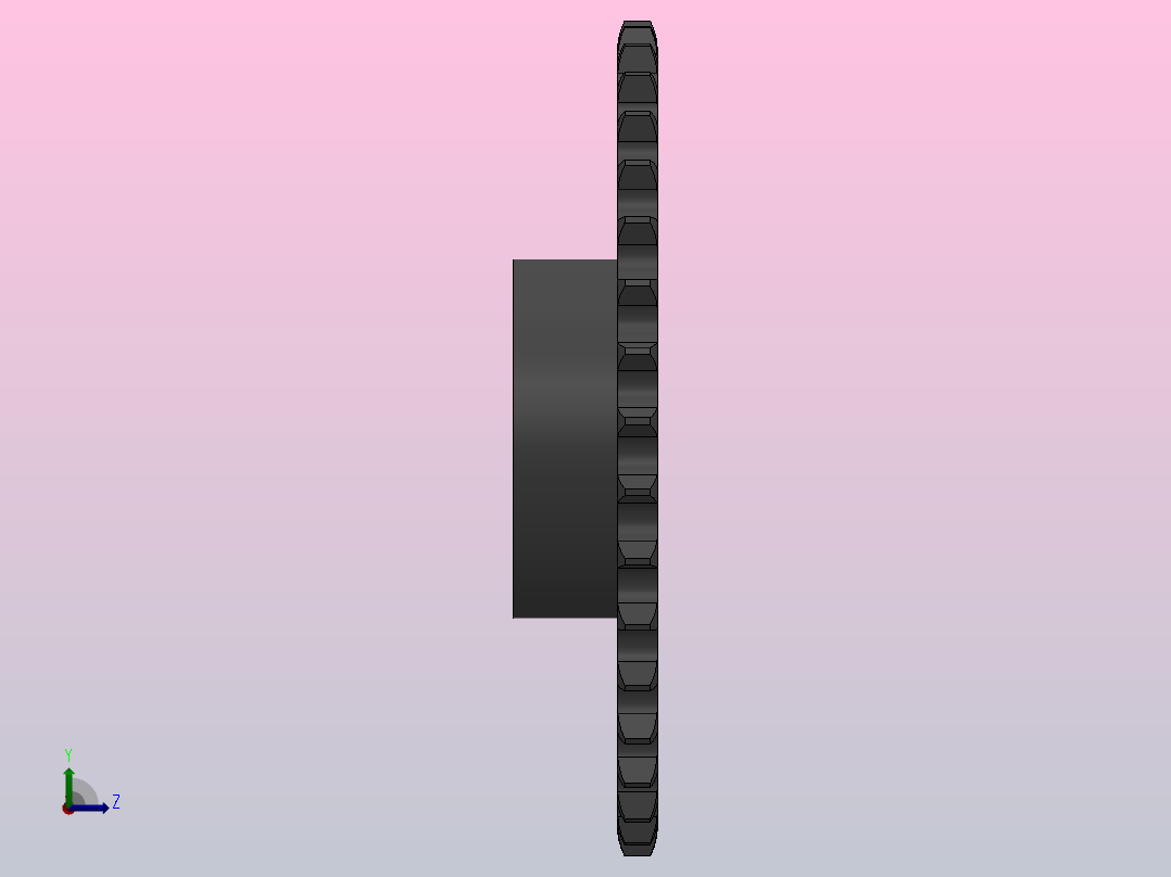 直孔链轮12B型_37-12B-1右视图