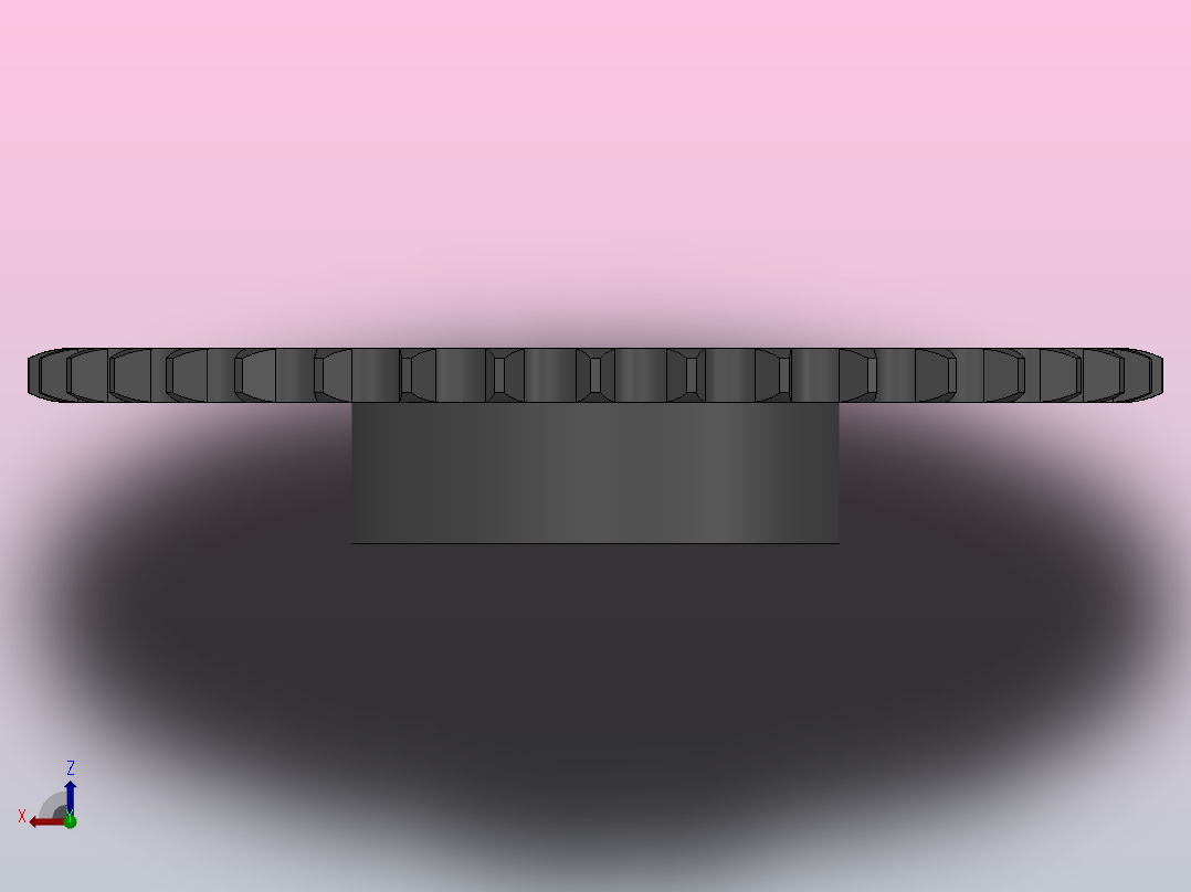 直孔链轮12B型_37-12B-1俯视图