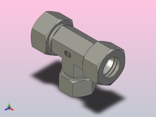 EO管接头三通异径管TR22 18 22L71.igs正等轴测缩略图