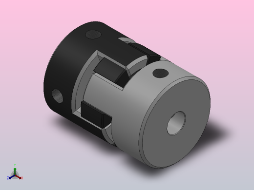 JM1无齿隙弹性联轴器_JM1-16-4-4正等轴测缩略图