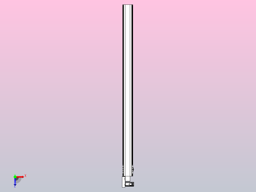 皮带直线轴半封闭可选导轨TPA-HNB-140D-120-L2100-ML-Y-P40-N3俯视图