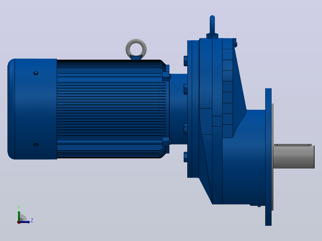 RXF127法兰轴伸式安装斜齿轮减速机RX127-Y7.5-8P-132M-M1-0°-Φ450左视图
