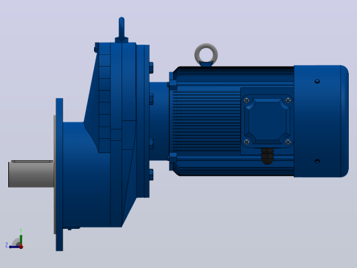 RXF127法兰轴伸式安装斜齿轮减速机RX127-Y7.5-8P-132M-M1-0°-Φ450右视缩略图