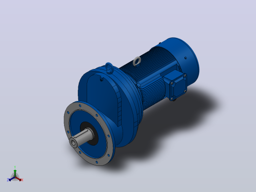 RXF127法兰轴伸式安装斜齿轮减速机RX127-Y7.5-8P-132M-M1-0°-Φ450正等轴测缩略图