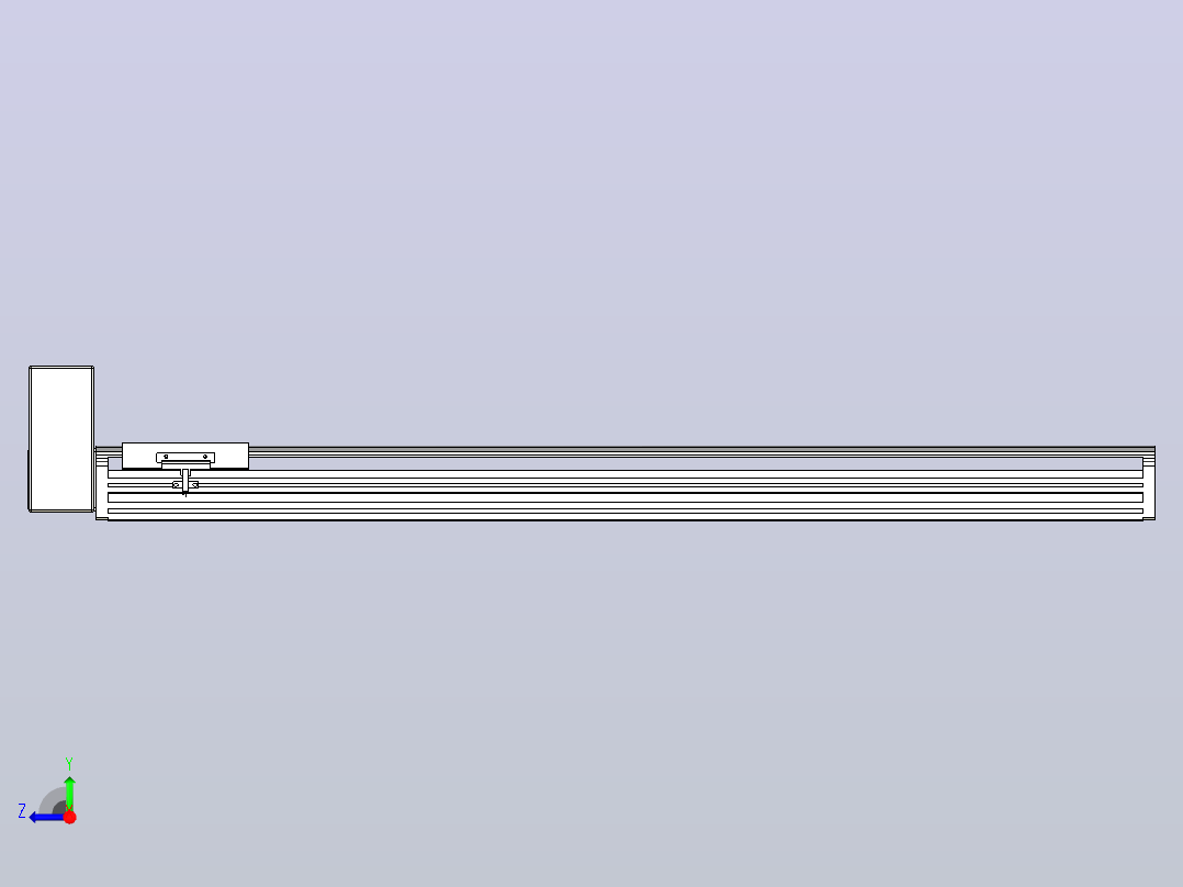 皮带直线轴半封闭可选导轨TPA-HNB-140D-120-L850-RU-Y-P40-N3右视图