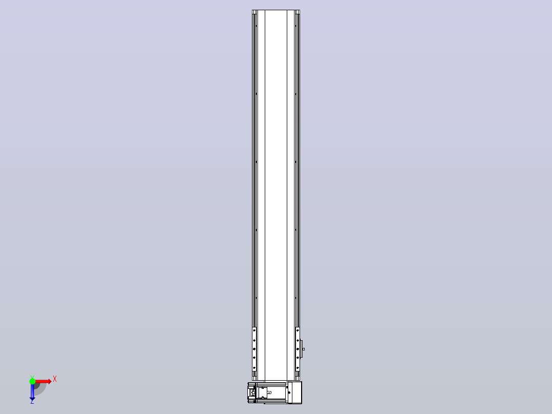 皮带直线轴半封闭可选导轨TPA-HNB-140D-120-L850-RU-Y-P40-N3俯视图