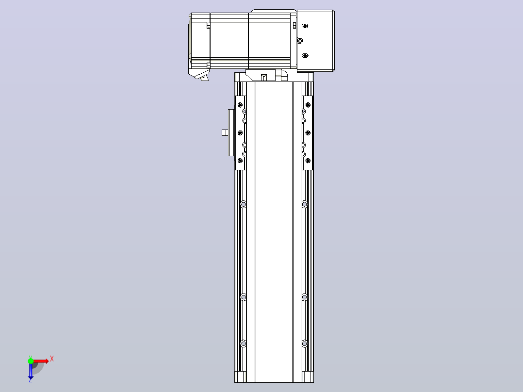 皮带直线轴半封闭可选导轨TPA-HNB-85D-90-L150-LU-C-P20-N3俯视图