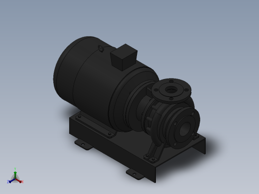 南方泵NIS，NISF泵外形（65-50-160）5.5kW-2极正等轴测缩略图
