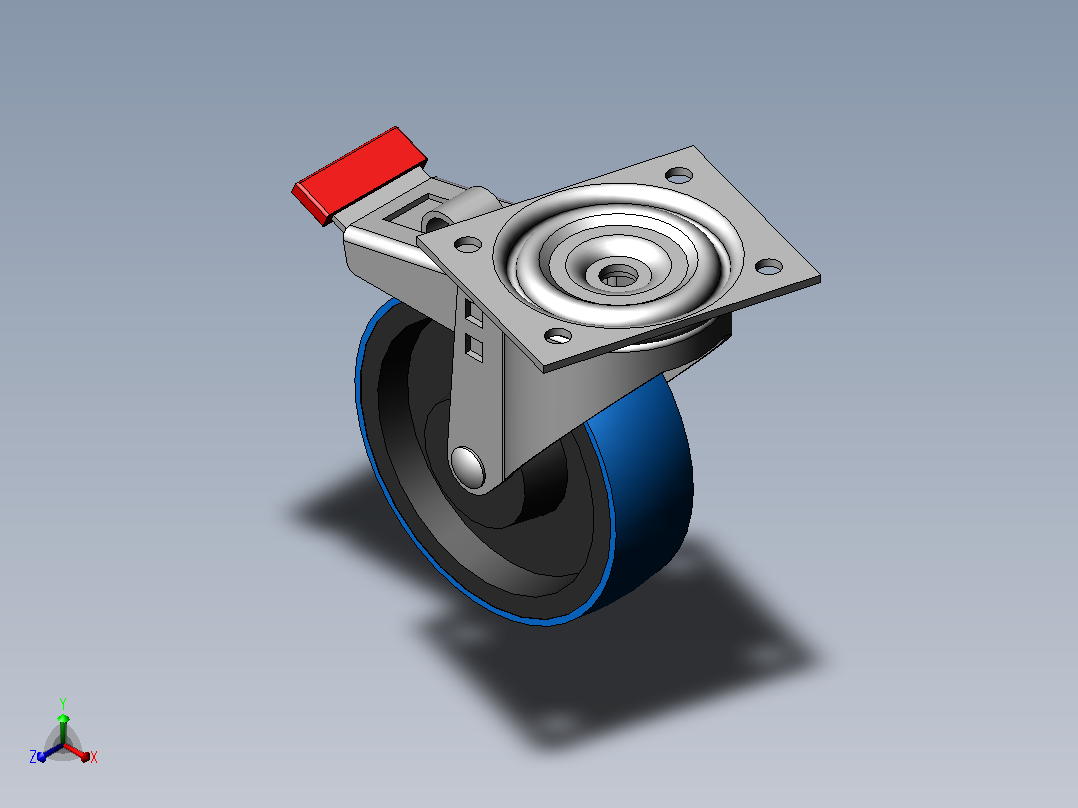 Wheel-5812665433DS-Swede-Wheel脚轮正等轴测图