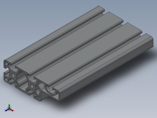框架型材8系列120×40轻型 氧化银白_框架型材8系列120×40轻型正等轴测缩略图