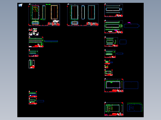 标准21型XL动力配电柜800.1700.370全套钣金壳体及零件CAD图纸