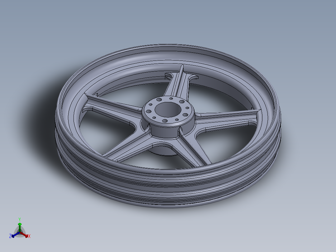 坎帕诺罗前轮3D模型正等轴测图